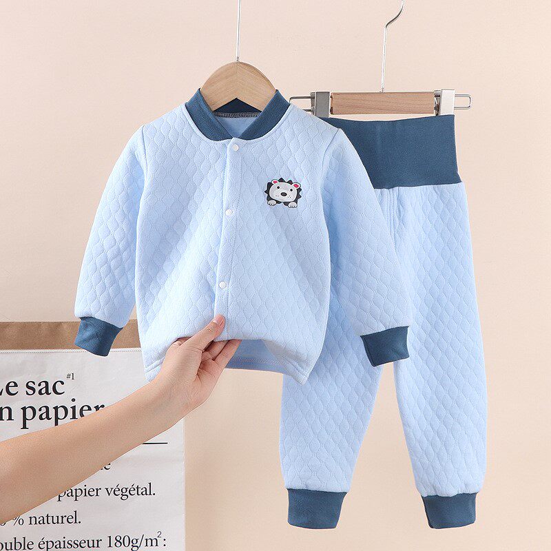 lb婴儿衣服春秋儿童高腰护肚男睡衣 littleburbuja母婴连身衣/爬服/哈衣