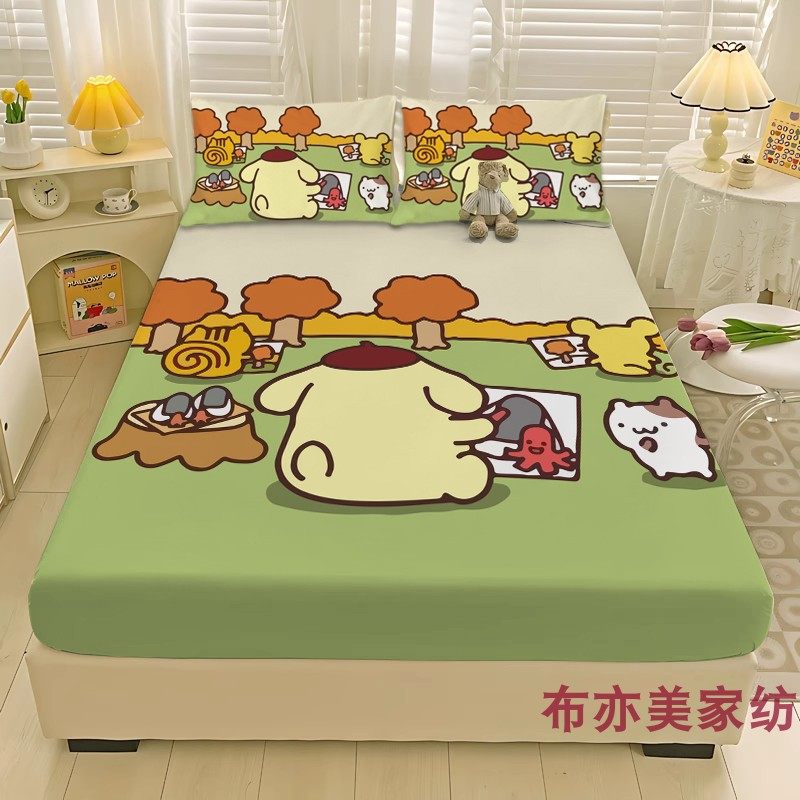 卡通布丁狗可爱小狗床笠180x200m全包防滑亲肤通用床垫保护套床笠,淘宝优惠券,粉丝福利购,淘宝优惠卷