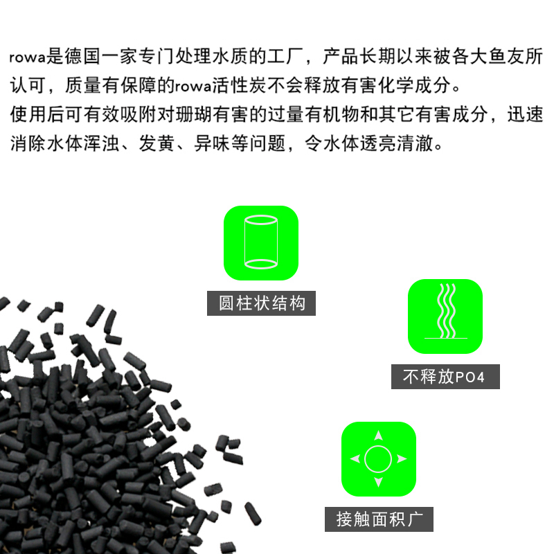 Rowa Carbon水族活性炭颗粒吸附有害物质去除异味淡海水过滤材料-图1