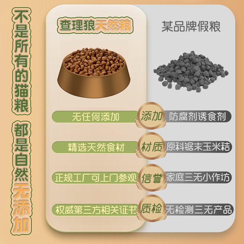 查理狼全阶段全价无谷粮4斤成猫幼猫发腮海洋鱼配方宠物食品猫粮 - 图2