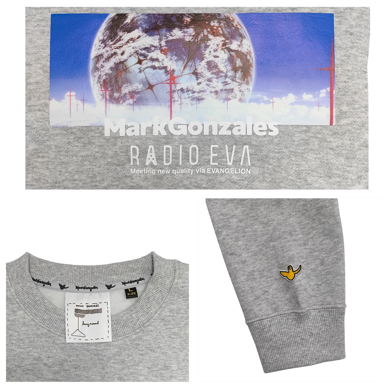 【新品】RADIO EVA官网联名男女同款秋冬潮牌新款宽松圆领卫衣 - 图3