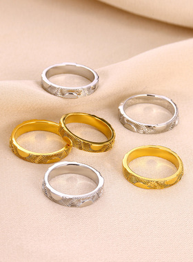 法国coss koko新款简约戒指男女情侣指环太阳光芒浮雕戒指