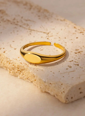 法国coss koko性ins风简约18k个素圈几何戒指环