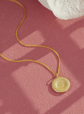 法国coss koko925银黄财神项链女款财神吊坠国潮银锁骨链新中式