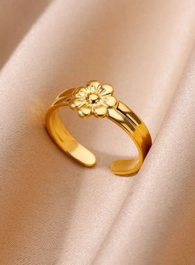 法国coss koko欧美时尚气质蝴蝶戒指女复古流行几何开口蛇形钛钢