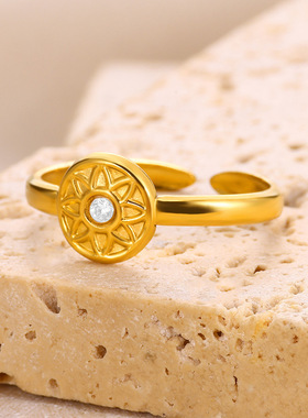 法国coss koko欧美新款镀18k戒指几何多层开口指环不规则女戒指