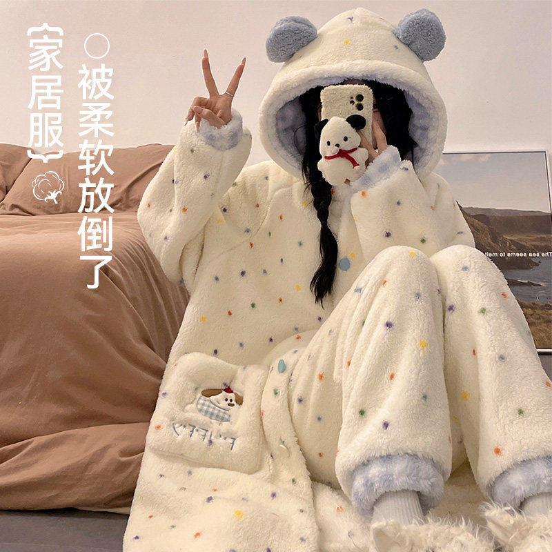 猫人睡袍女珊瑚绒秋冬季加厚加绒2026新款卡通睡衣长款冬天家居服,淘宝优惠券,粉丝福利购,淘宝优惠卷