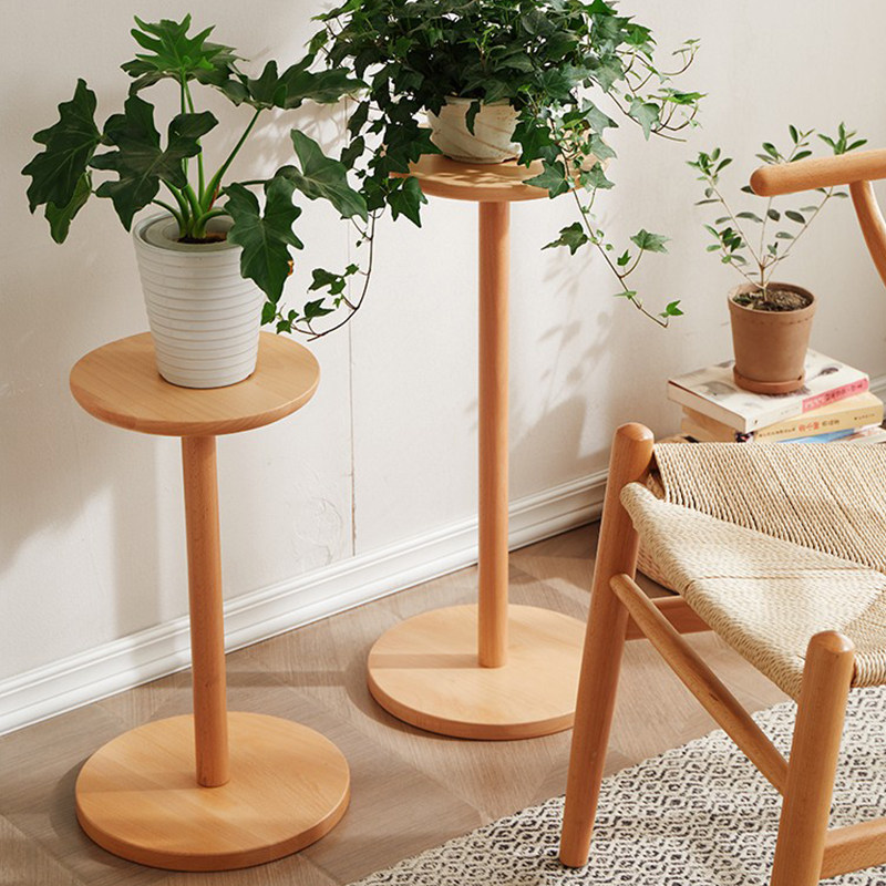 北欧简约花架榉木单盆置物架落地式花几创意绿植阳台客厅花盆架子,淘宝优惠券,粉丝福利购,淘宝优惠卷