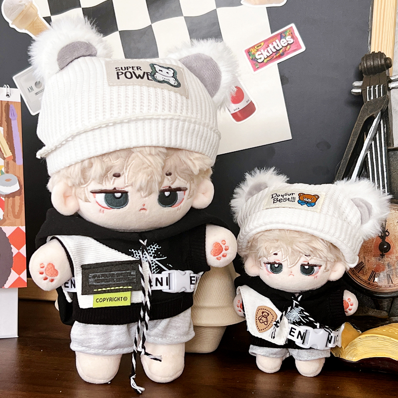 现货10cm20厘米新年娃衣40cm棉花娃娃衣服牛角扣大衣套装玩偶公仔 - 图0