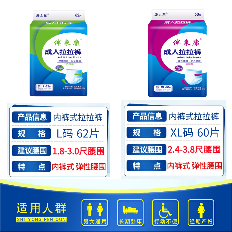 拉拉裤成人大号老年人特大尿不湿老人纸尿裤男士用女专用xl加大号,淘宝优惠券,粉丝福利购,淘宝优惠卷