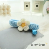 Плетеный чокер, шарф, колокольчик, трикотажный аксессуар, регулируемая галстук-бабочка, ожерелье, кот, в цветочек