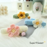 Плетеный чокер, шарф, колокольчик, трикотажный аксессуар, регулируемая галстук-бабочка, ожерелье, кот, в цветочек