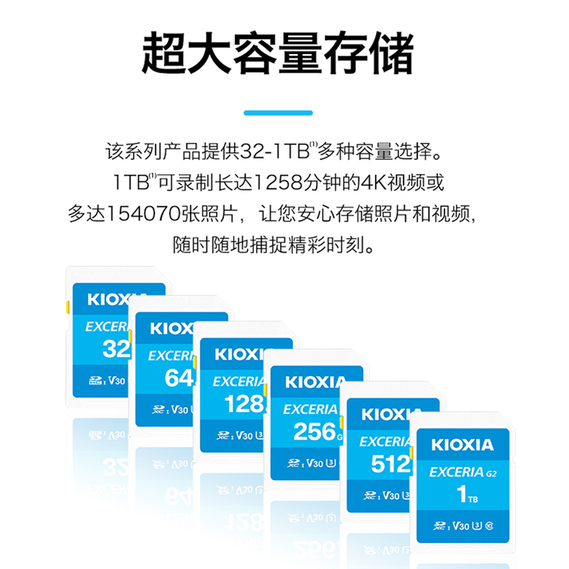 铠侠sd卡256g相机内存卡佳能尼康索尼单反微单高速U3存储卡大卡4K - 图2