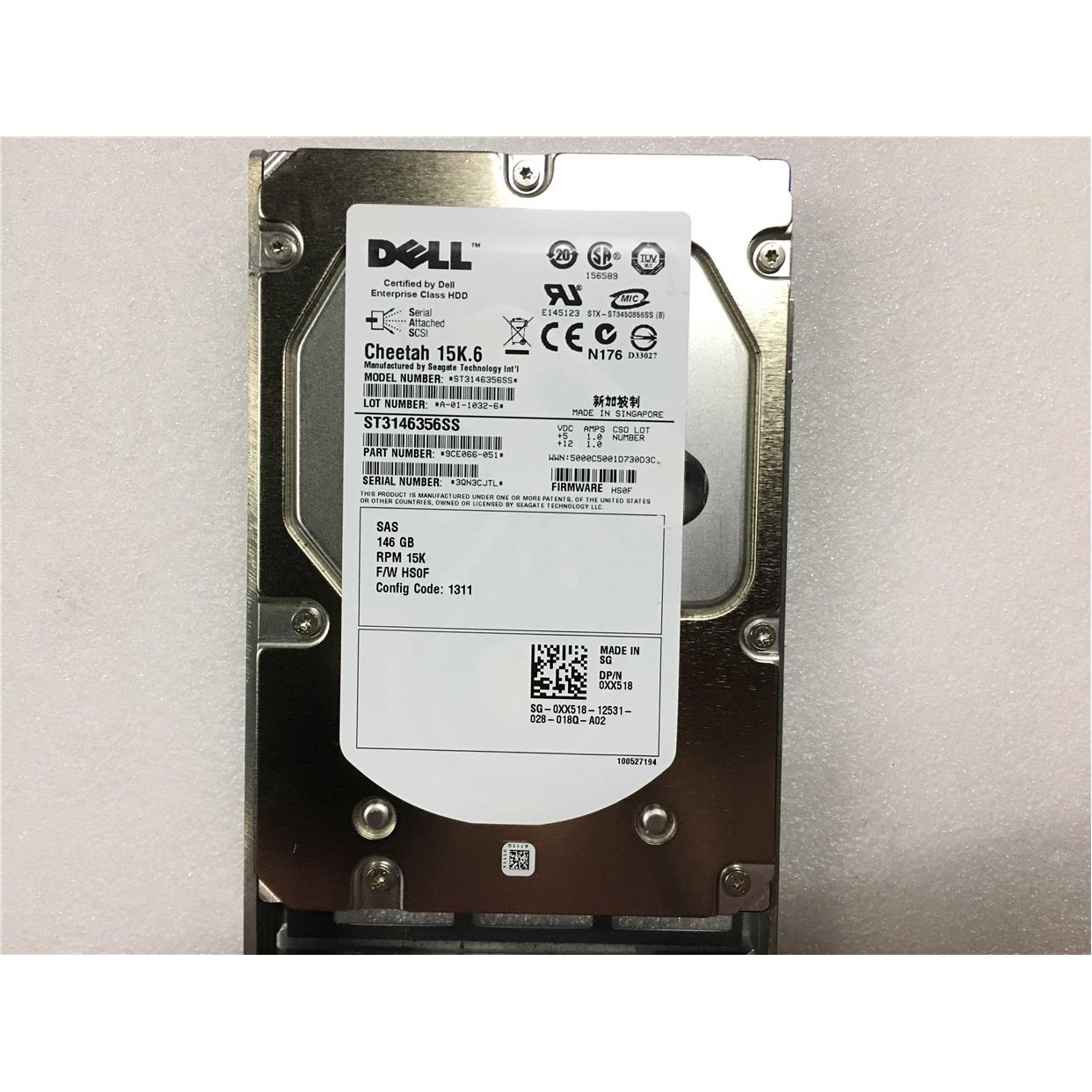 Dell/戴尔 SAS 146G 15K6 3.5寸 纯ST3146356SS 0XX518 硬盘 - 图0