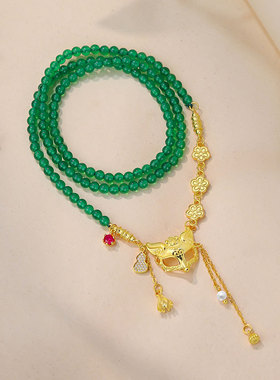 「金面灵狐」金店同款狐狸面具项链国风仙气东方神秘感秋冬毛衣链