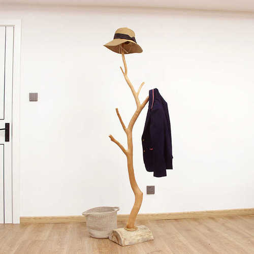 天然原木干树枝衣帽架落地实木挂衣架卧室客厅现代简约挂包置物架