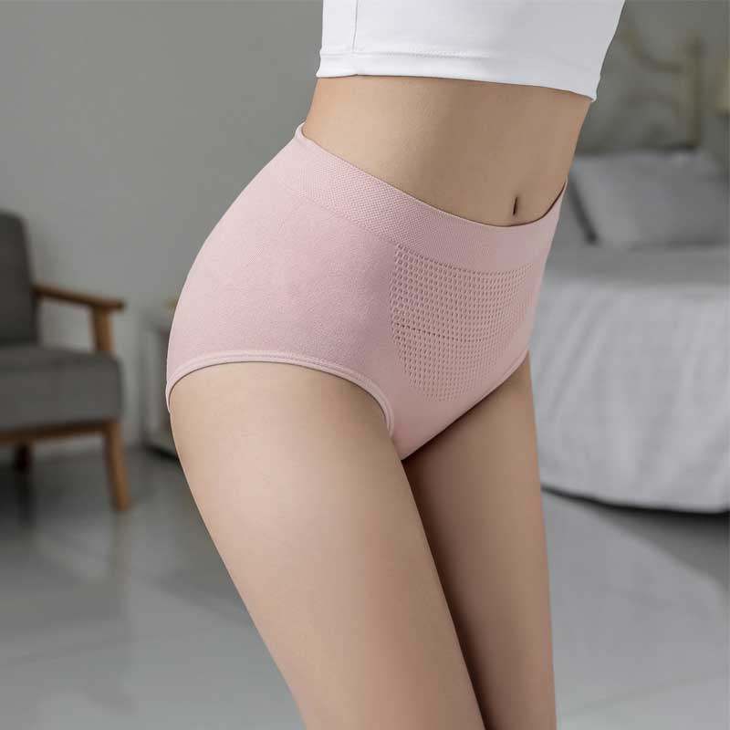 女中腰日系蜂巢暖宫纯棉档提臀短裤 汉嫚内裤