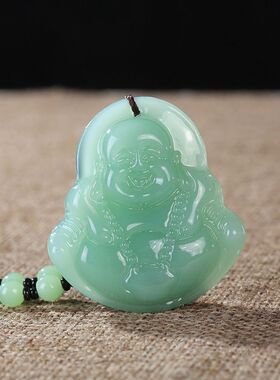 东陵玉白玉观音弥勒佛吊坠活动礼品貔貅男女项链玻璃饰品