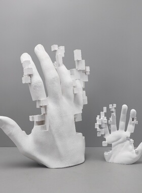 北欧创意白色马赛克手掌树脂摆件客厅卧室玄关酒店书房家居