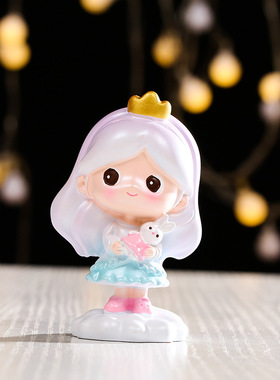 香香公主树脂摆件创意卡通可爱心工艺家居蛋糕烘焙迷你装饰品