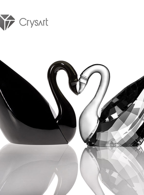 crysart纳福保平安转水晶天鹅
