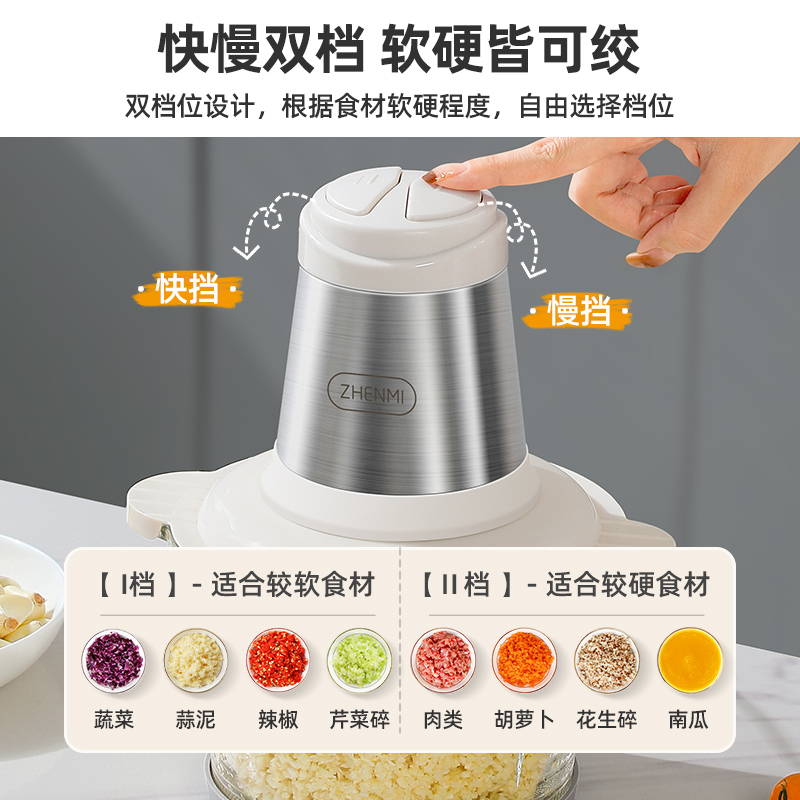 臻米绞肉机家用电动小型全自动多功能碎肉绞馅辅食机料理机大容量-图1