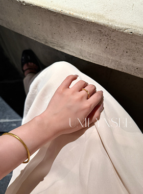 凌溪珠宝｜节节高升拉丝戒指S925纯银厚镀金新中式国风高级轻奢