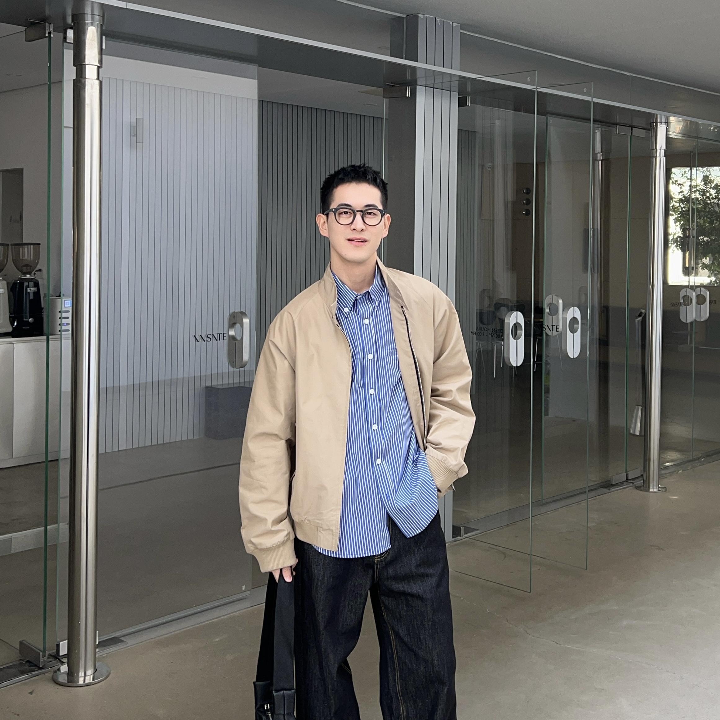 Nick Tian 春季新款卡其色风衣外套男生高级感宽松休闲百搭夹克 - 图0