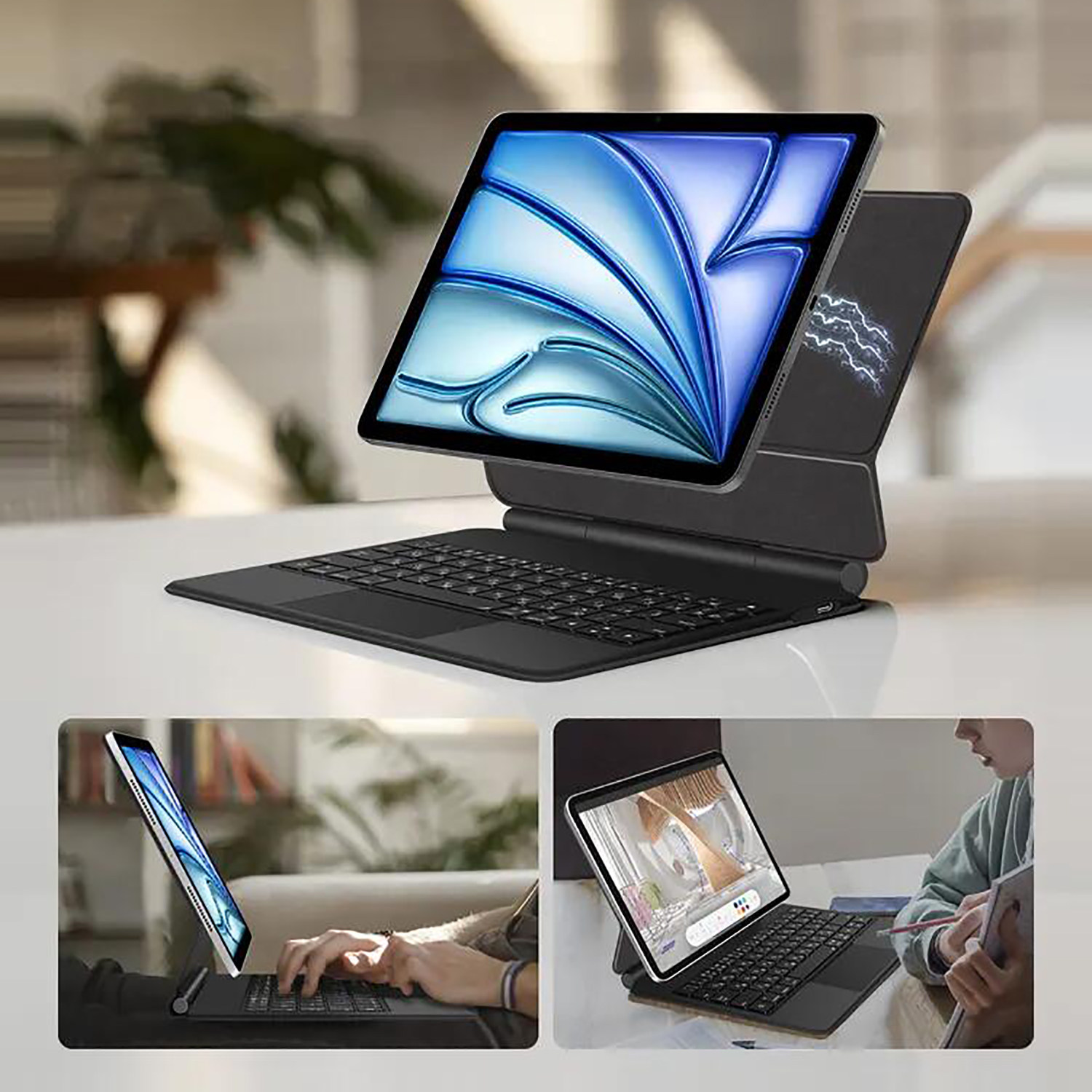 触点连接ipad妙控键盘2025新款iPad Air11适用苹果air7平板6磁吸悬浮键盘M3版Air13一体智能触控10.9寸air4/5,淘宝优惠券,粉丝福利购,淘宝优惠卷