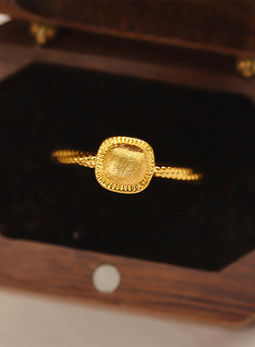 黄金流金岁月戒指送女友礼物