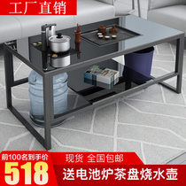 Tea table office minimalist modern fire stone Gongfu tea table tea small family type glass tea table integrated fully automatic