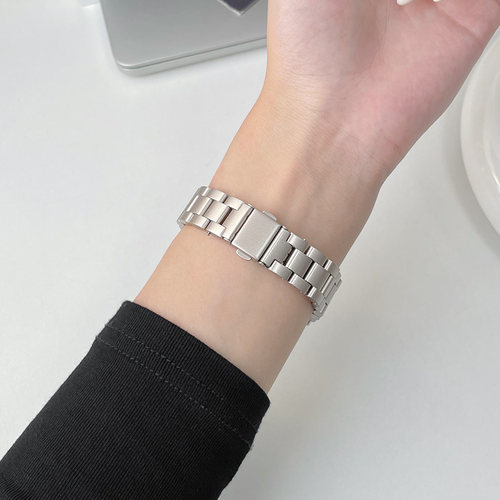 适用华为手环11/10表带9代8NFC腕带三珠款金属钢带荣耀9智能运动band7/6pro腕带个性男女高级金属替换带配件 - 图2