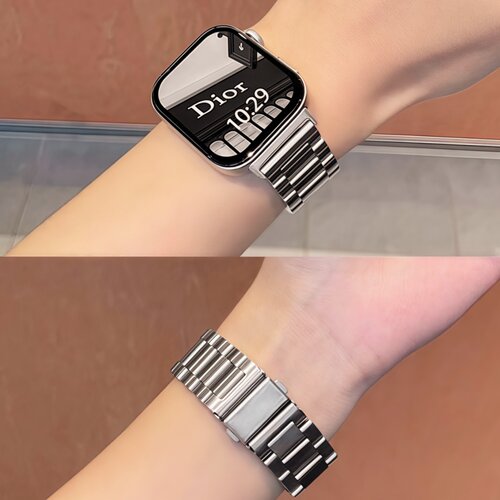 适用华为fit5表带fit4手表watch fit3三珠金属不锈钢带4pro表带fit1/2代商务风new男士智能运动高级感替换带 - 图0