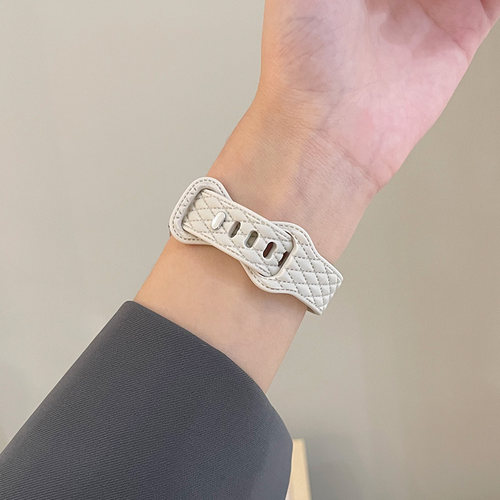 适用华为手环10/9表带8/7NFC腕带仿皮纹格纹硅胶荣耀9智能运动band7/6pro硅胶手表男女透气替换带云顶创想 - 图2