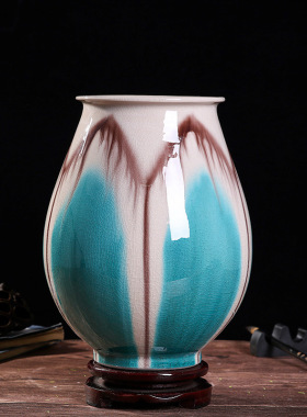 素三彩窑变陶瓷器景德镇陶瓷装饰花瓶家居客厅中式家居工艺品
