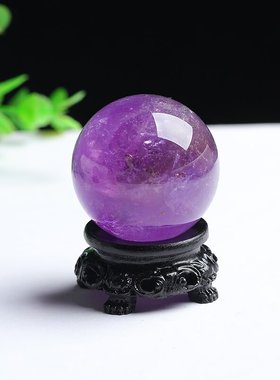 厂家直销天然巴西紫水晶球摆件原石手工打磨有球必应家居装饰