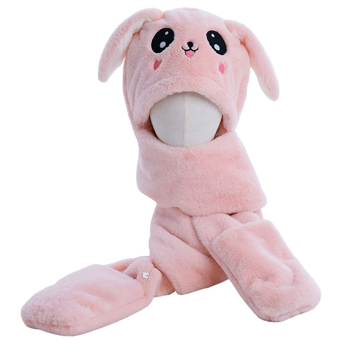 Шапка, зимний шарф, перчатки для школьников, утепленный удерживающий тепло комплект, семейный стиль, «три в одном»