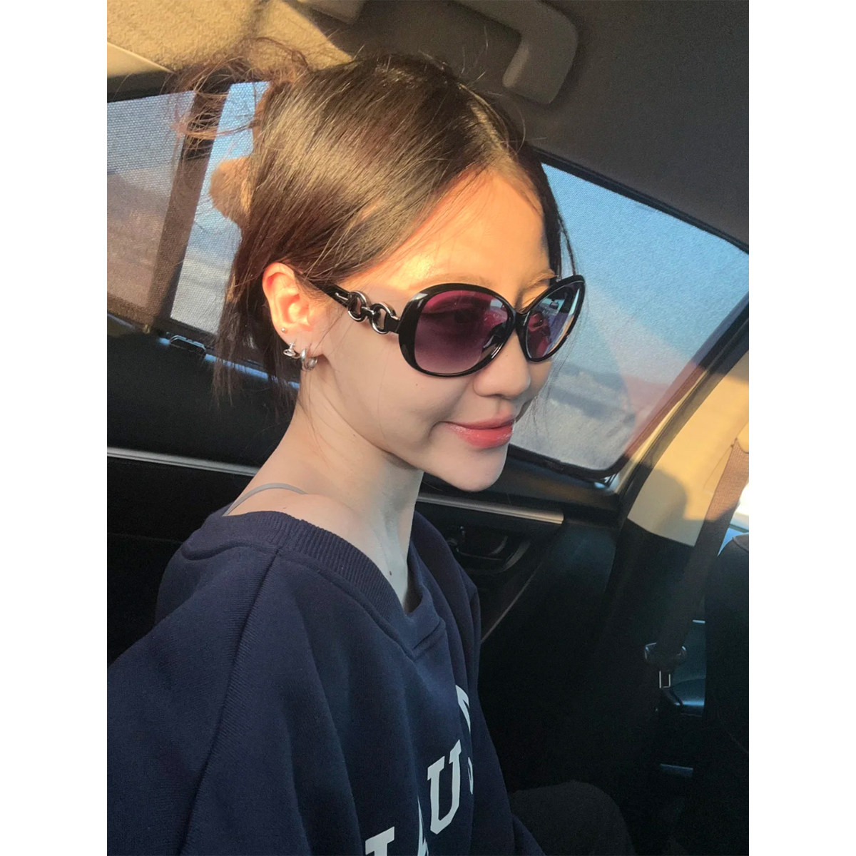 1105lab复古时髦黑紫色大框千禧年镜腿墨镜vintage古早y2k太阳镜,淘宝优惠券,粉丝福利购,淘宝优惠卷