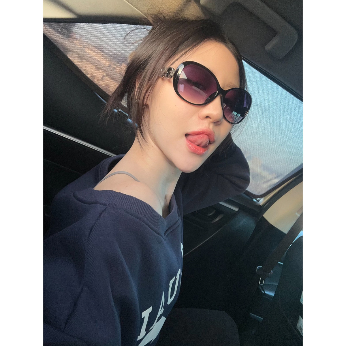 1105lab复古时髦黑紫色大框千禧年镜腿墨镜vintage古早y2k太阳镜,淘宝优惠券,粉丝福利购,淘宝优惠卷