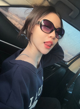 1105lab复古时髦黑紫色大框千禧年镜腿墨镜vintage古早y2k太阳镜