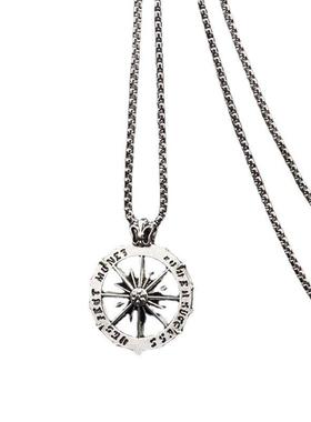 钛钢项链太阳神项链男潮牌欧美街头女个性吊坠百搭嘻哈长款毛衣链