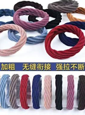 网红爆款高弹力耐用皮筋女扎头无接缝发圈皮套女头绳加粗发绳头饰