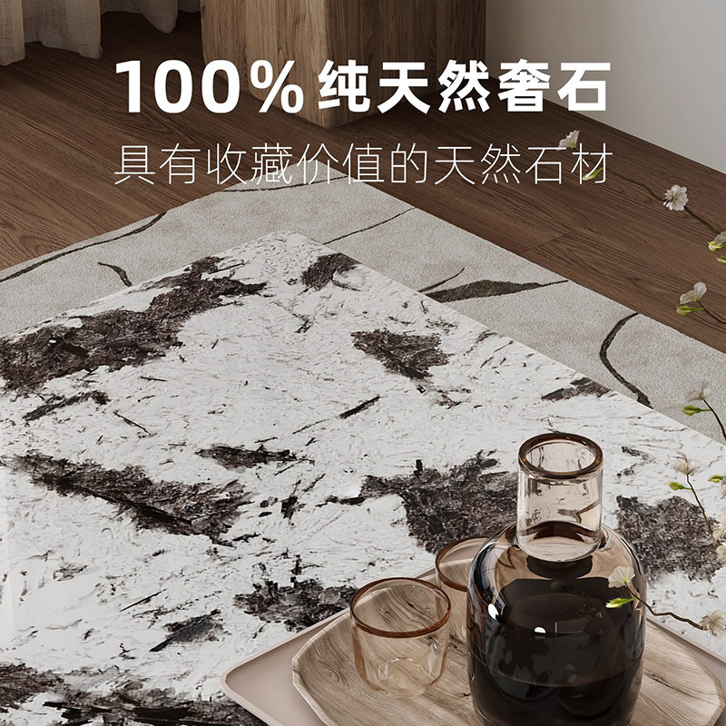 实木中古风雪山飞狐天然奢石餐桌高级感长方形新款大理石饭桌佛山,淘宝优惠券,粉丝福利购,淘宝优惠卷