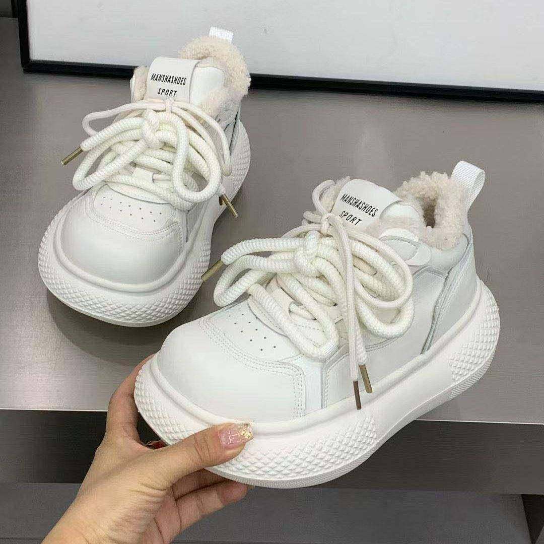 欧洲站2025秋冬大头丑萌面包鞋小白鞋加绒休闲鞋板鞋松糕厚底女鞋,淘宝优惠券,粉丝福利购,淘宝优惠卷