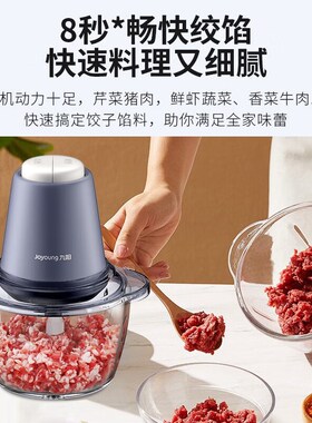 九阳双档绞肉机多功能家用玻璃杯电动料理机搅拌切菜碎肉机LA730