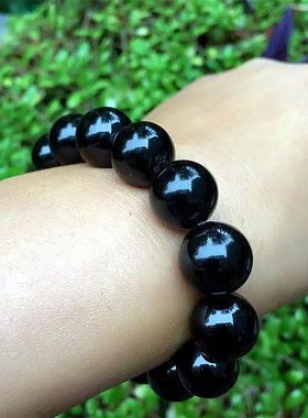 黑玛瑙手链14毫米情侣手串佛珠