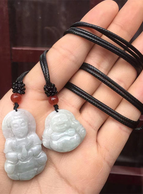 翡翠小佛公吊坠项链观音毛衣链