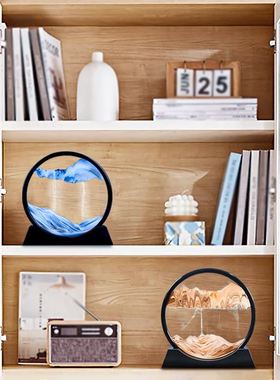 流沙画摆件解压沙漏酒柜电视柜办公桌面装饰品送朋友艺术高档礼物