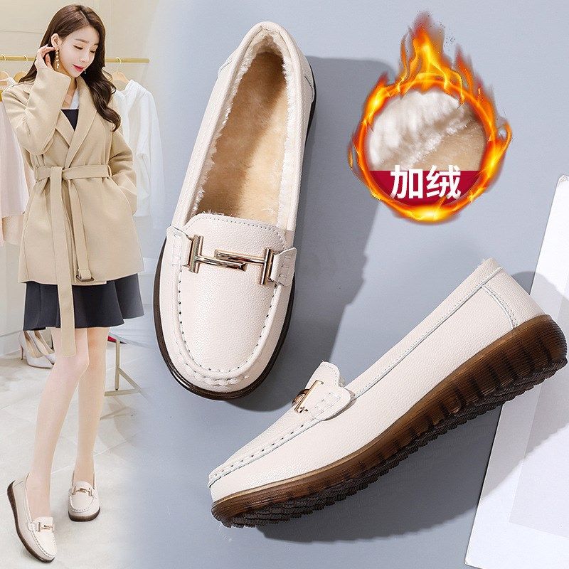 真皮妈妈鞋冬季加绒保暖棉鞋女中老年牛筋软底女鞋舒适冬款豆豆鞋,淘宝优惠券,粉丝福利购,淘宝优惠卷