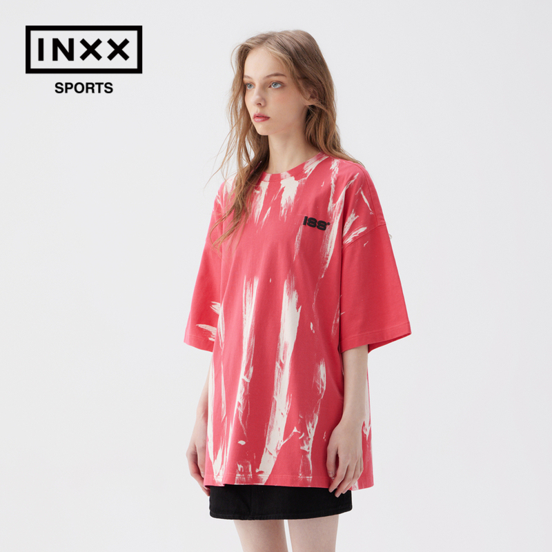 ISS BY INXX SPORTS 夏季新款扎染渐变短袖纯棉T恤男女同款情侣款 - 图0